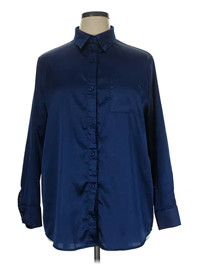 Pre-owned Ekouaer 3/4 Sleeve Blouse In Blue
