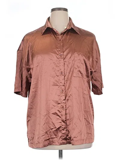 Pre-owned Ekouaer 3/4 Sleeve Blouse In Brown