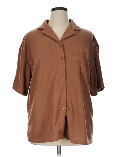 Pre-owned Ekouaer 3/4 Sleeve Blouse In Brown