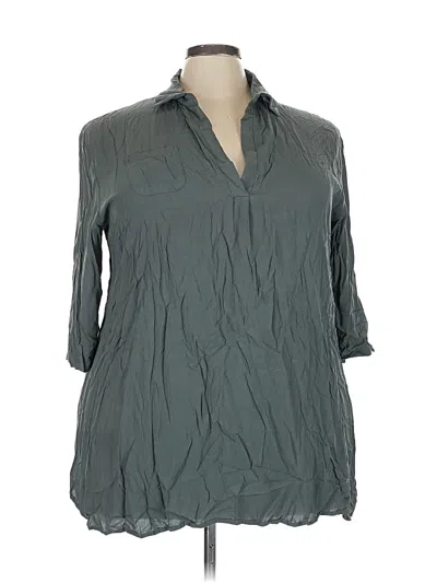 Pre-owned Ekouaer 3/4 Sleeve Blouse In Gray