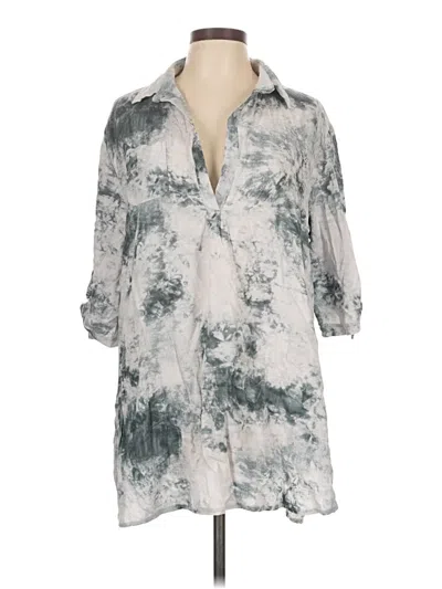 Pre-owned Ekouaer 3/4 Sleeve Blouse In Gray