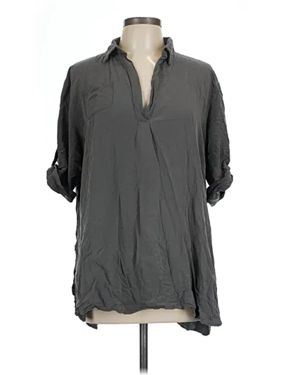 Pre-owned Ekouaer 3/4 Sleeve Blouse In Gray