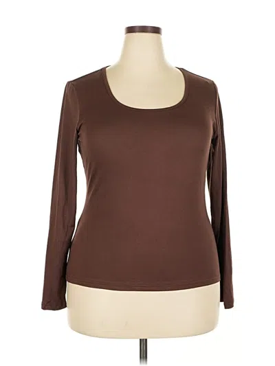 Pre-owned Ekouaer 3/4 Sleeve T-shirt In Brown