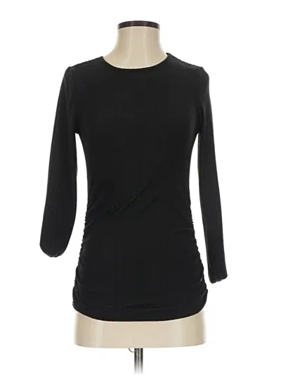 Pre-owned Ekouaer 3/4 Sleeve Top Black Boatneck Tops