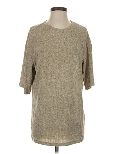 Pre-owned Ekouaer 3/4 Sleeve T-shirt In Brown