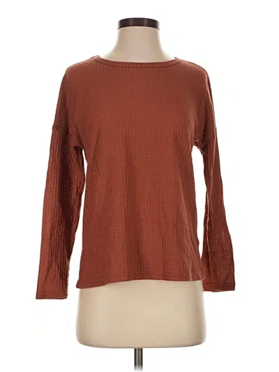 Pre-owned Ekouaer 3/4 Sleeve T-shirt In Brown