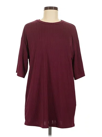 Pre-owned Ekouaer 3/4 Sleeve T-shirt In Burgundy
