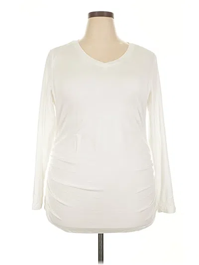 Pre-owned Ekouaer 3/4 Sleeve T-shirt In Ivory