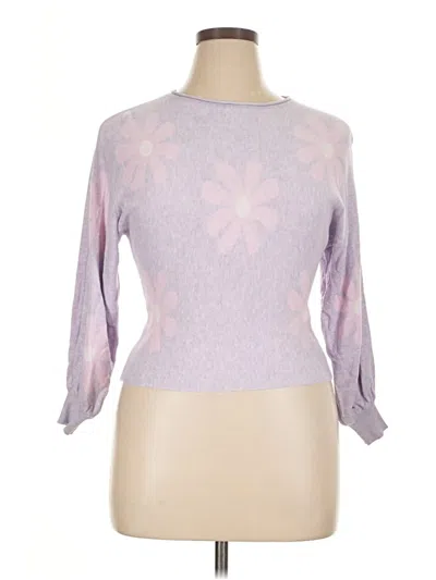 Pre-owned Ekouaer 3/4 Sleeve T-shirt In Purple