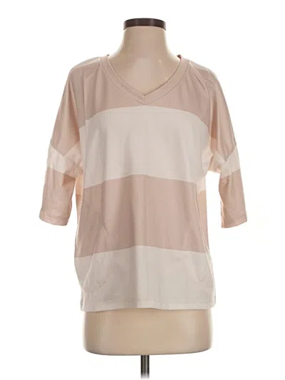 Pre-owned Ekouaer 3/4 Sleeve T-shirt In Tan