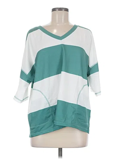 Pre-owned Ekouaer 3/4 Sleeve T-shirt In Teal