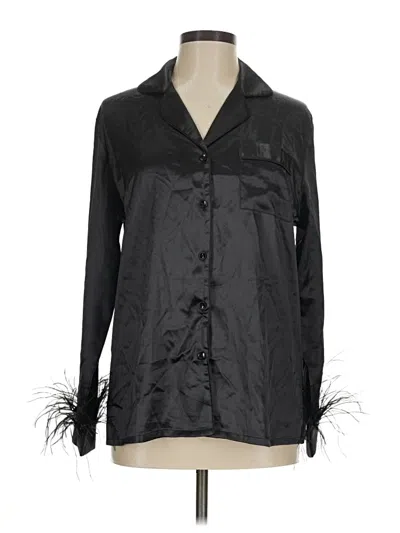 Pre-owned Ekouaer Long Sleeve Blouse In Black
