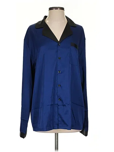 Pre-owned Ekouaer Long Sleeve Blouse In Blue