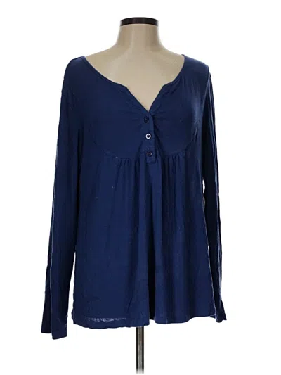 Pre-owned Ekouaer Long Sleeve Blouse In Blue