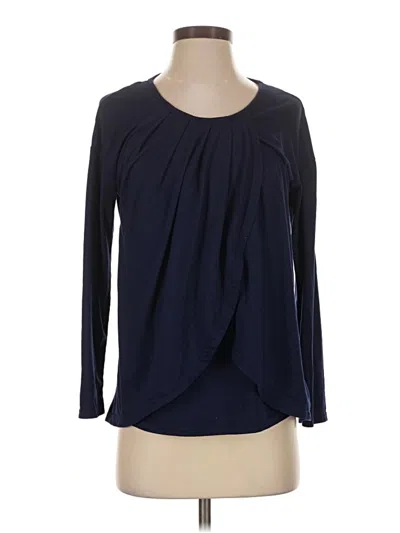Pre-owned Ekouaer Long Sleeve Blouse In Blue
