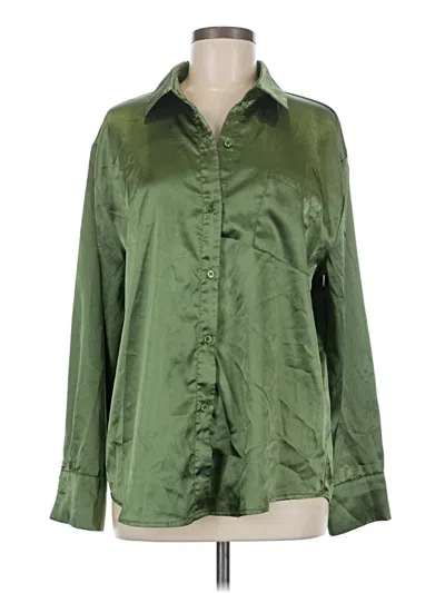 Pre-owned Ekouaer Long Sleeve Blouse In Green