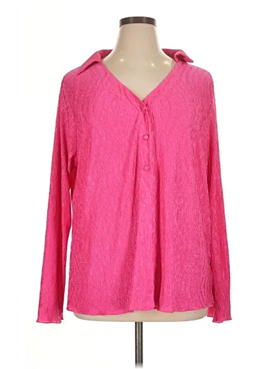Pre-owned Ekouaer Long Sleeve Blouse In Pink