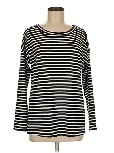 Pre-owned Ekouaer Long Sleeve Top Black Boatneck Tops