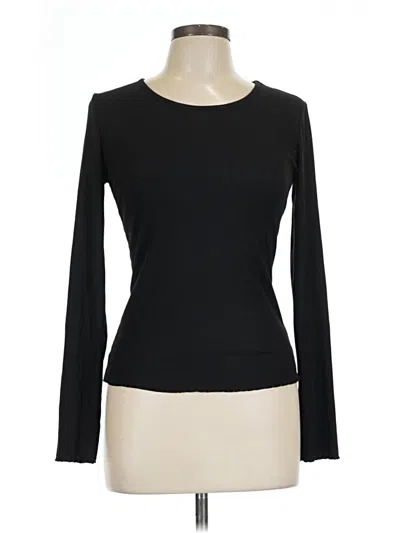 Pre-owned Ekouaer Long Sleeve Top Black Boatneck Tops