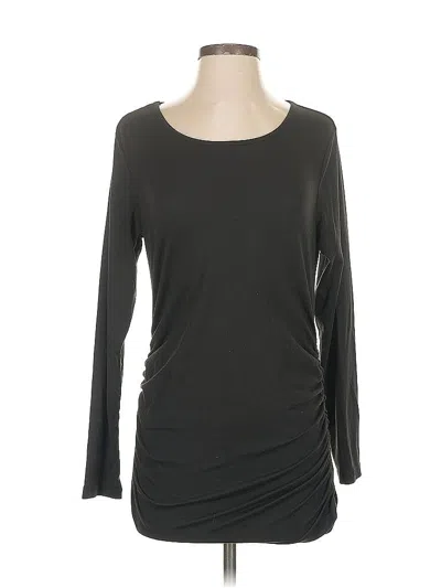 Pre-owned Ekouaer Long Sleeve Top Black Scoop Neck Tops