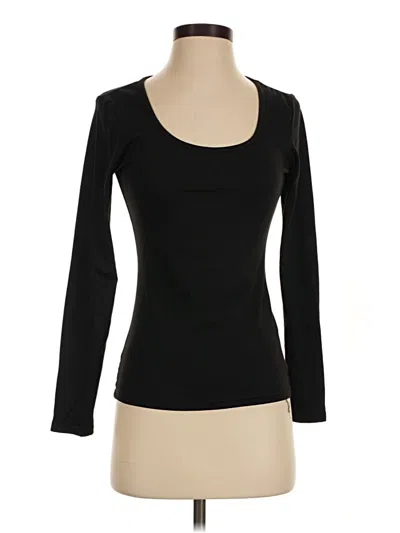 Pre-owned Ekouaer Long Sleeve Top Black Scoop Neck Tops