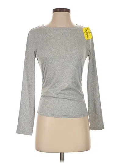 Ekouaer Long Sleeve Top Gray Boatneck Tops