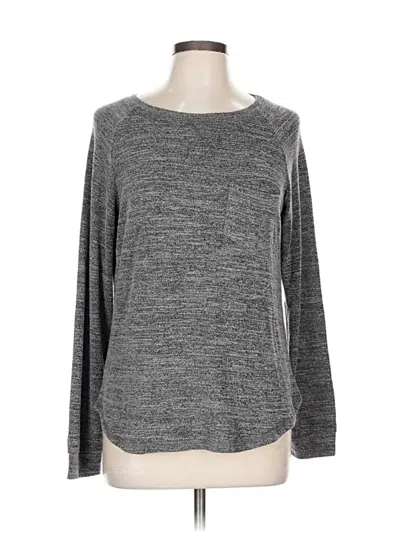 Pre-owned Ekouaer Long Sleeve Top Gray Crew Neck Tops