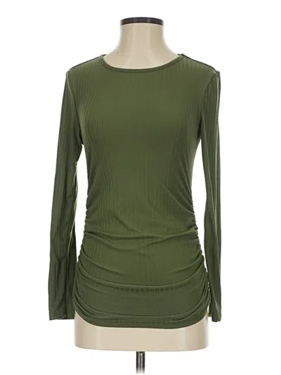 Pre-owned Ekouaer Long Sleeve Top Green Boatneck Tops