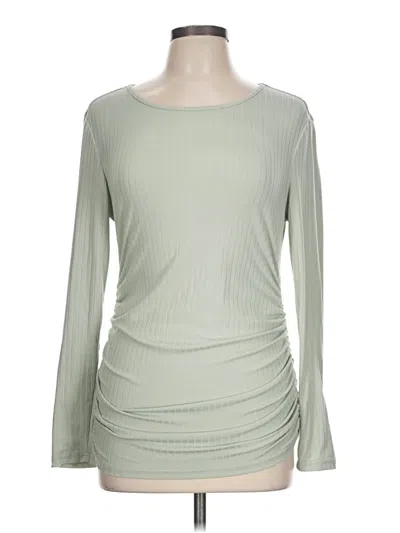 Pre-owned Ekouaer Long Sleeve Top Green Crew Neck Tops