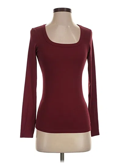 Pre-owned Ekouaer Long Sleeve T-shirt In Burgundy