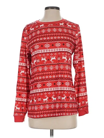 Pre-owned Ekouaer Long Sleeve T-shirt In Red