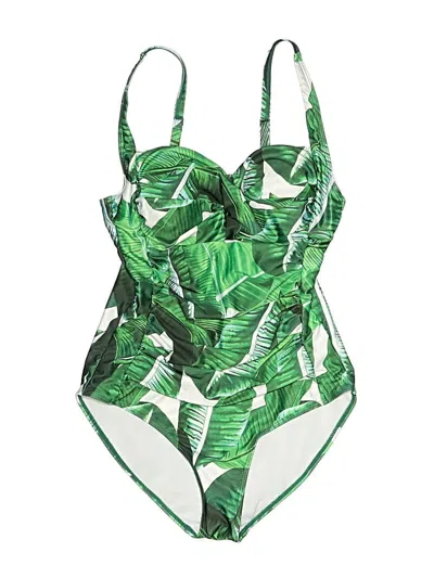 Pre-owned Ekouaer One Piece Swimsuit In Green