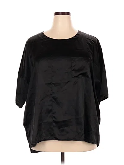 Pre-owned Ekouaer Short Sleeve Blouse In Black