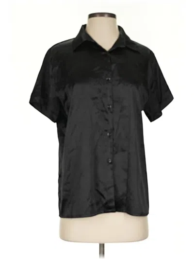 Pre-owned Ekouaer Short Sleeve Blouse In Black