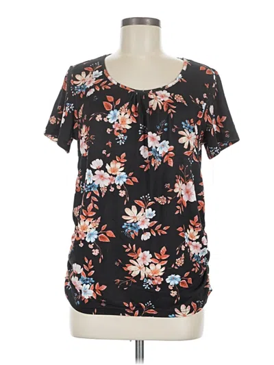 Pre-owned Ekouaer Short Sleeve Blouse In Black