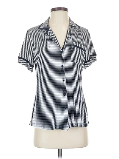 Pre-owned Ekouaer Short Sleeve Blouse In Blue