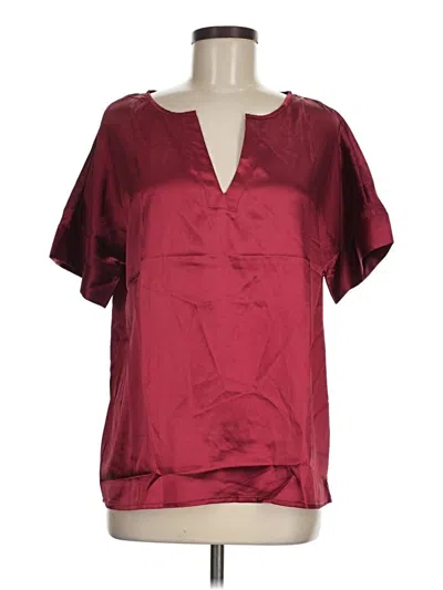 Pre-owned Ekouaer Short Sleeve Blouse In Burgundy