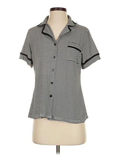 Pre-owned Ekouaer Short Sleeve Blouse In Gray