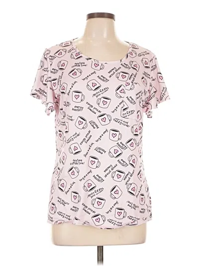 Pre-owned Ekouaer Short Sleeve Blouse In Pink