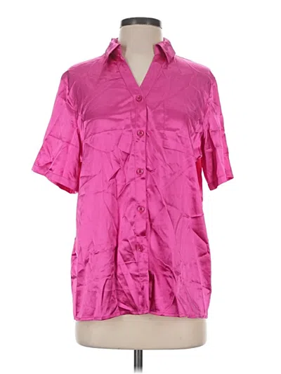 Pre-owned Ekouaer Short Sleeve Blouse In Pink