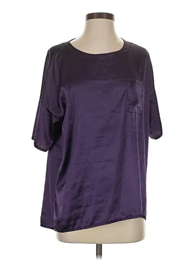 Pre-owned Ekouaer Short Sleeve Blouse In Purple
