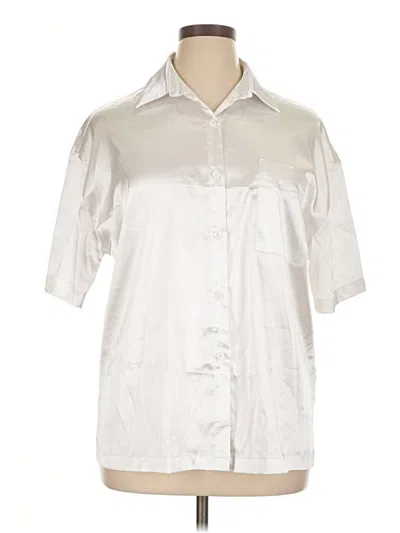 Pre-owned Ekouaer Short Sleeve Blouse In Silver