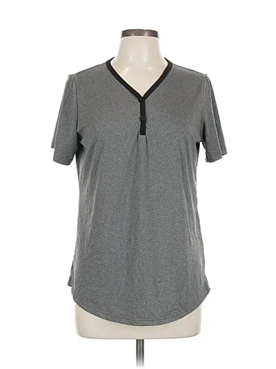 Pre-owned Ekouaer Short Sleeve Henley Shirt In Gray
