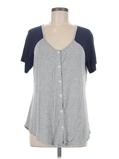 Pre-owned Ekouaer Short Sleeve Henley Shirt In Gray