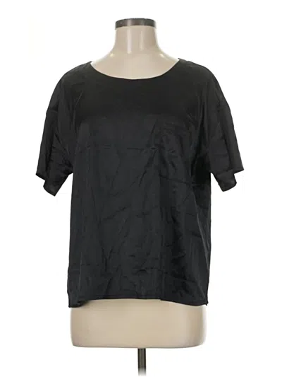 Pre-owned Ekouaer Short Sleeve Top Black Crew Neck Tops