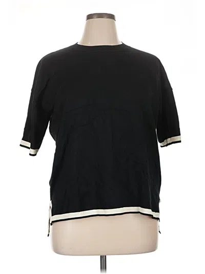 Pre-owned Ekouaer Short Sleeve Top Black Crew Neck Tops