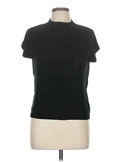 Pre-owned Ekouaer Short Sleeve Top Black Mock Neckline Tops