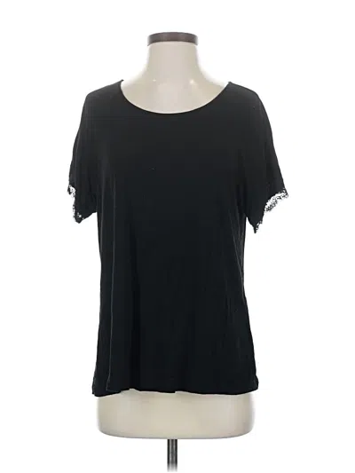 Pre-owned Ekouaer Short Sleeve Top Black Scoop Neck Tops