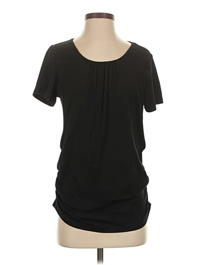 Pre-owned Ekouaer Short Sleeve Top Black Scoop Neck Tops