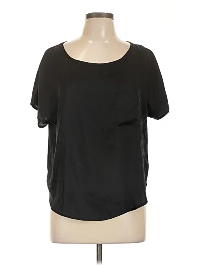Pre-owned Ekouaer Short Sleeve Top Black Scoop Neck Tops